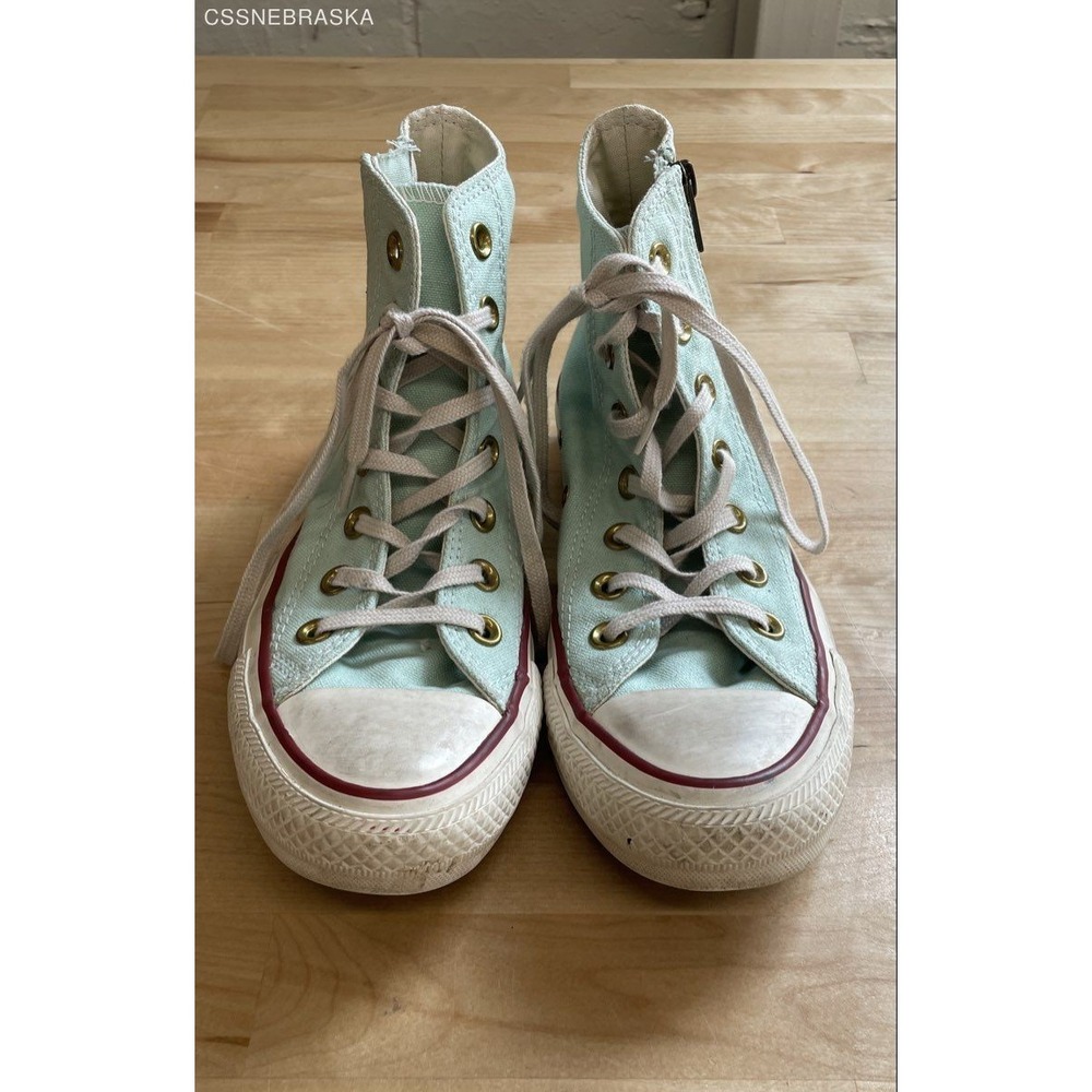Converse Chuck Taylor All Star High Top Side Zip Mint Green Women's 6 Men's 4